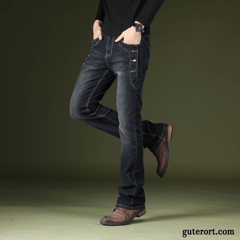 Jeans Herren Winter Leicht Neu Trend Lange Herbst Dunkelblau