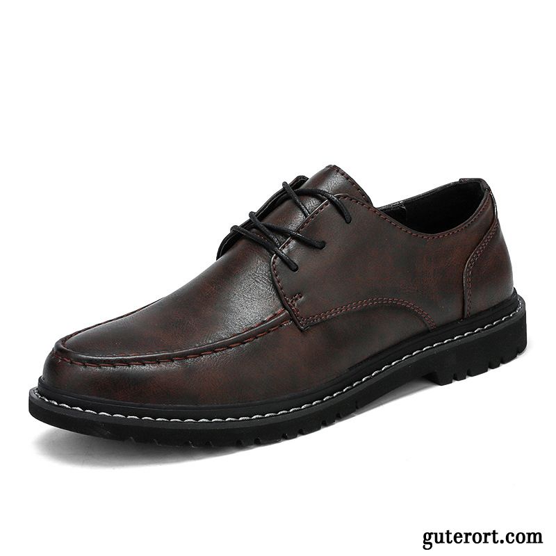 Lederschuhe Herren Business-schuhe Schnürsenkel Lederschue Casual Braun