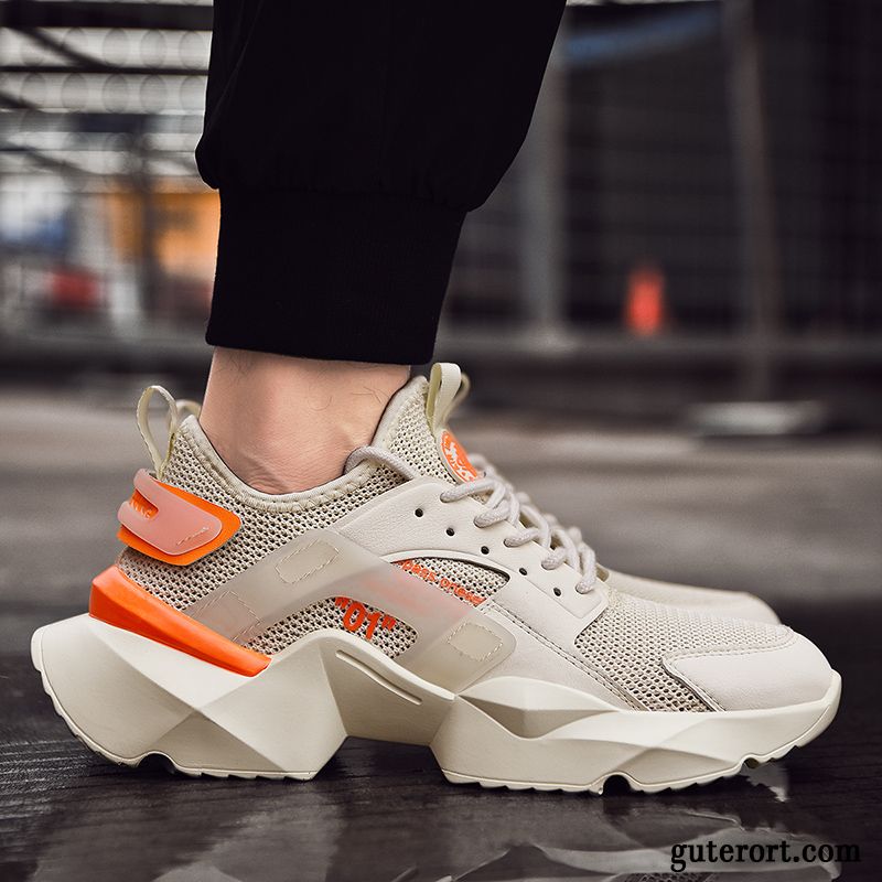 Sportschuhe Herren Sommer Trend Neue Erhöht Europa Atmungsaktiv Orange Beige